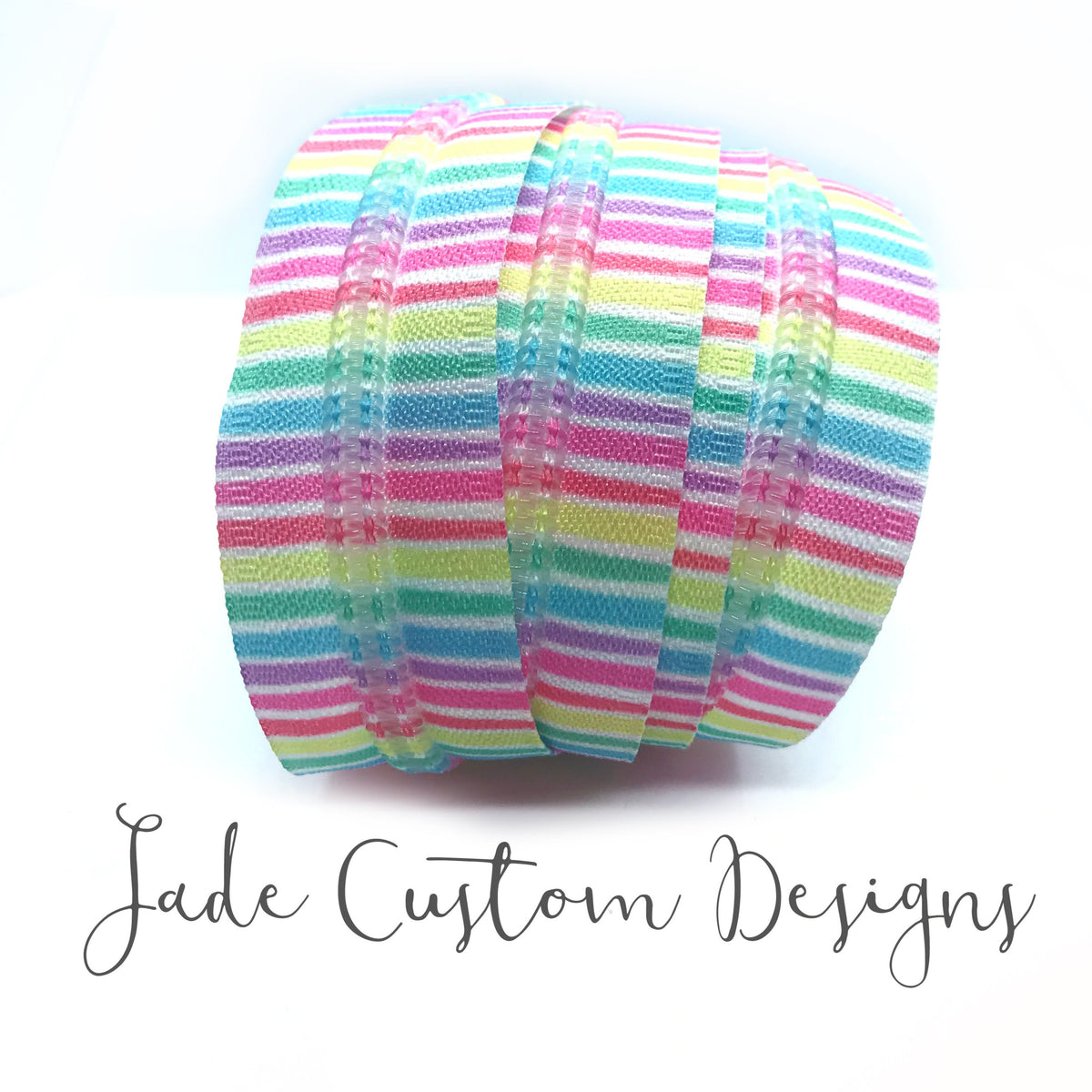 5 Pastel Rainbow Stripe Zipper Tape – Jade Custom Designs